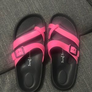 Hot pink sandals